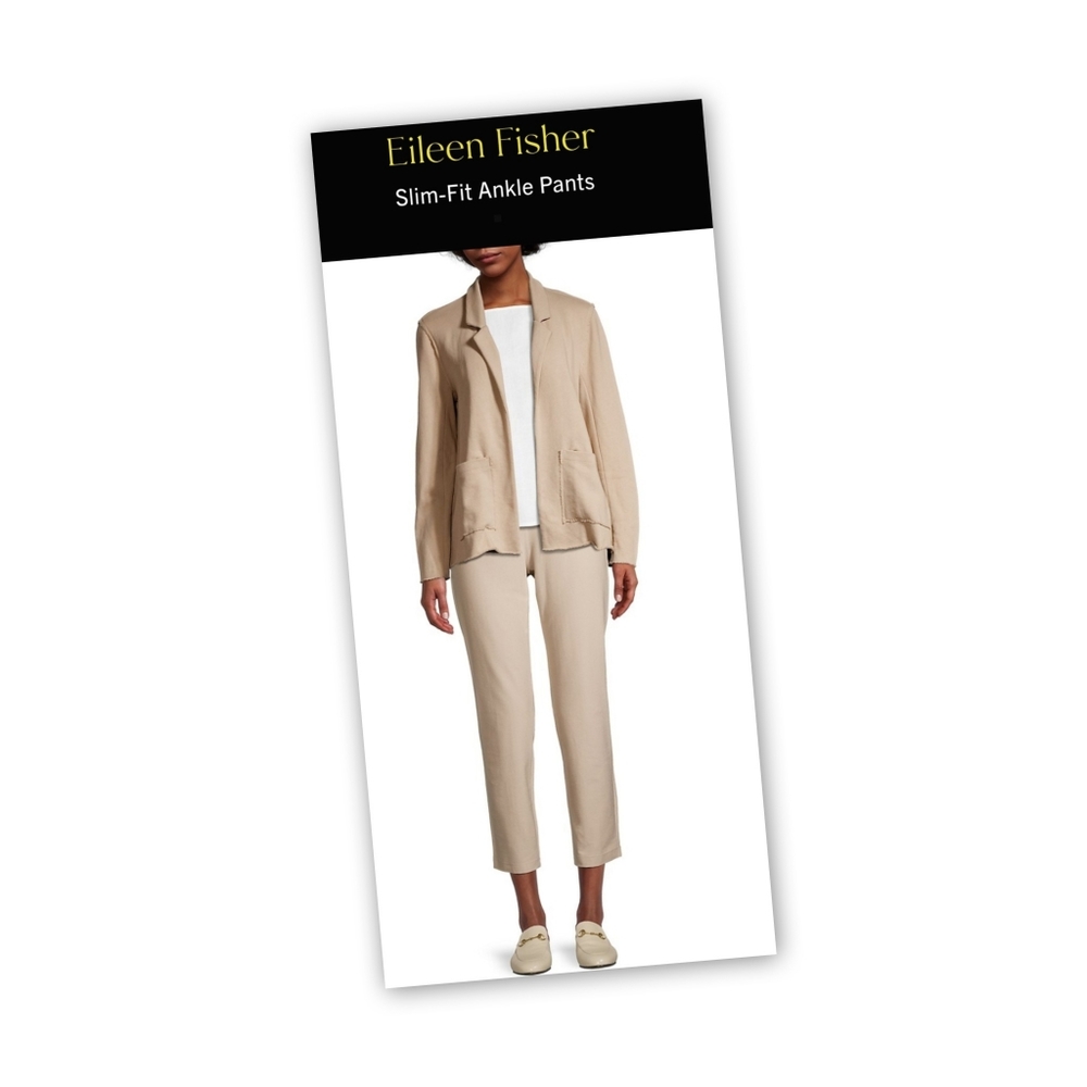 NWT Eileen Fisher Slim Ankle Pant